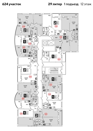 
  Продается 3-комн. квартира 77.6 м², в ЖК Самолет, литера 29. Фото 2.