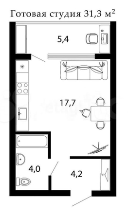 
  Продается студия 25.8 м². Фото 1.