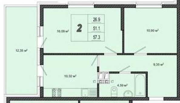 
  Продается 2-комн. квартира 63 м². Фото 15.