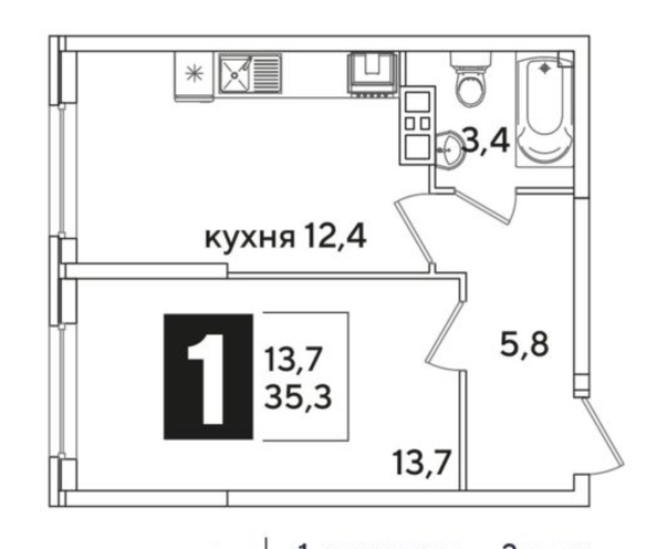 
  Продается 1-комн. квартира 35.5 м². Фото 19.