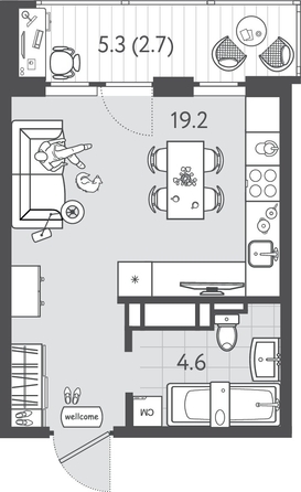 
  Продается студия 26 м², в ЖК Все Свои ВИП, литера 6. Фото 1.