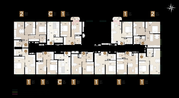 
  Продается 2-комн. квартира 51 м², в ЖК ГРЕЙД, литер 13. Фото 2.