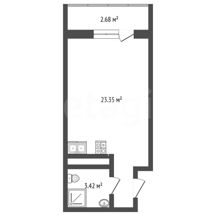 
  Продается студия 26.7 м². Фото 1.