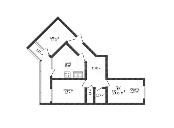 
  Продается 3-комн. квартира 52.3 м². Фото 3.