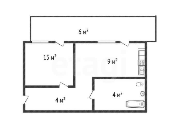 
  Продается 1-комн. квартира 41.4 м². Фото 1.