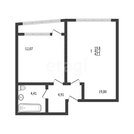 
  Продается 1-комн. квартира 42.1 м², в ЖК Режиссёр, литера 3. Фото 1.