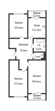 
  Продается 3-комн. квартира 83.9 м². Фото 1.