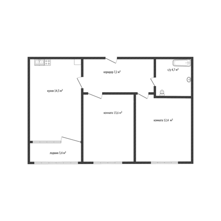 
  Продается 2-комн. квартира 52.2 м². Фото 1.