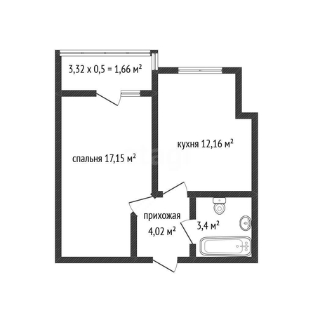 
  Продается 1-комн. квартира 37.2 м². Фото 1.