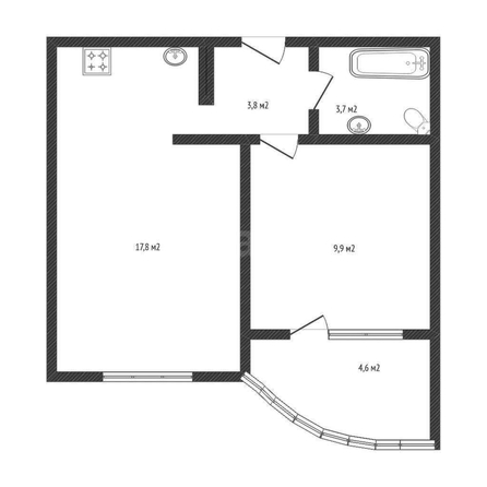 
  Продается 1-комн. квартира 38.6 м². Фото 1.