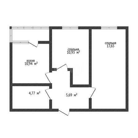 
  Продается 2-комн. квартира 50.7 м². Фото 1.