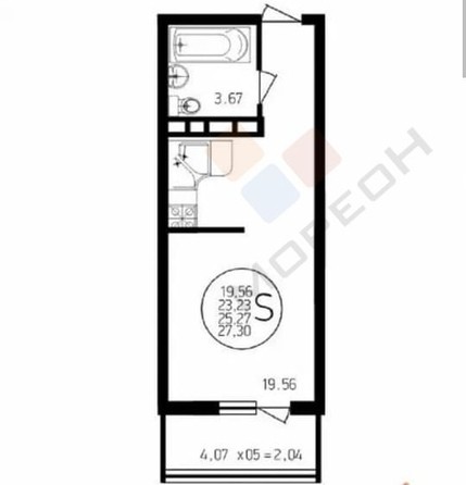 
   Продам студию, 27.3 м², Стасова ул, 10

. Фото 7.