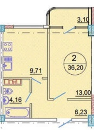 
   Продам 1-комнатную, 36.2 м², Донская ул, 108Ак1

. Фото 2.