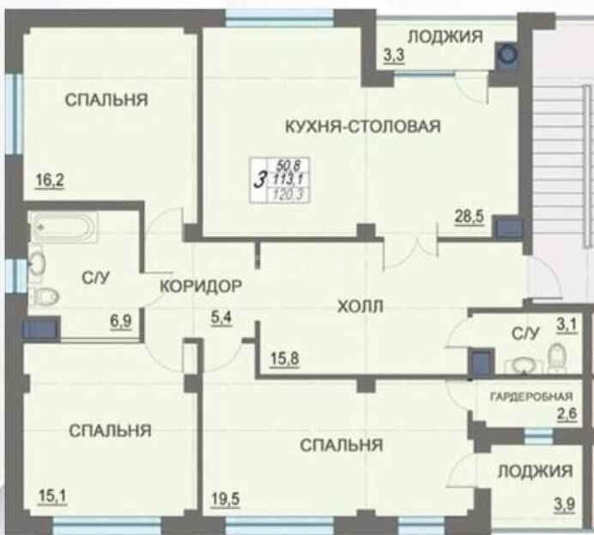 
   Продам 3-комнатную, 120 м², Подгорная ул, 1

. Фото 2.