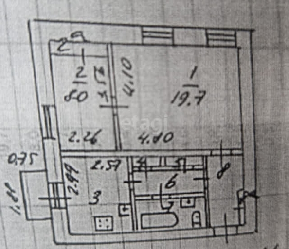 
   Продам 2-комнатную, 50.1 м², Дзержинского ул, 2а

. Фото 10.