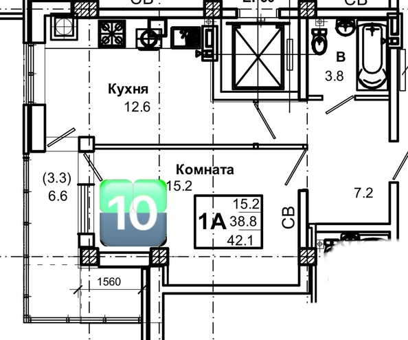 
  Продается 1-комн. квартира, 39 м², Пестова ул, д. 5
. Фото 8.