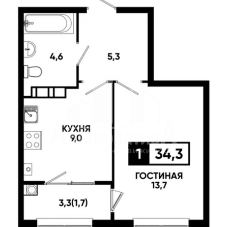 
  Продается 1-комн. квартира, 34.3 м², Катыхина ул
. Фото 1.