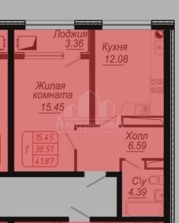 
  Продается 1-комн. квартира, 41.87 м², 40 лет Октября ул
. Фото 26.