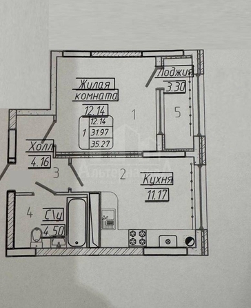
  Продается 1-комн. квартира, 35.27 м², 40 лет Октября ул
. Фото 10.