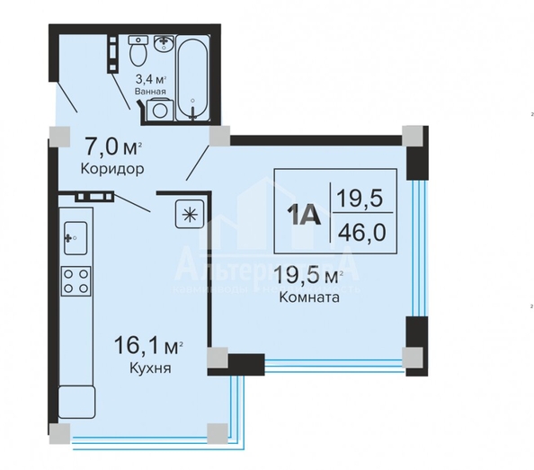 
  Продается 1-комн. квартира, 45 м², Шмидта ул
. Фото 1.