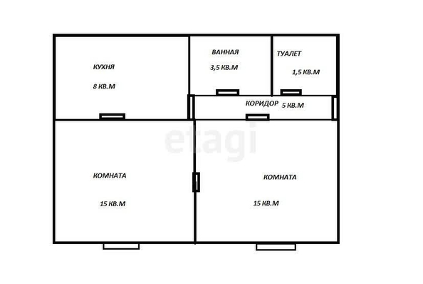 
   Продам 2-комнатную, 50 м², Советская ул, 1

. Фото 14.