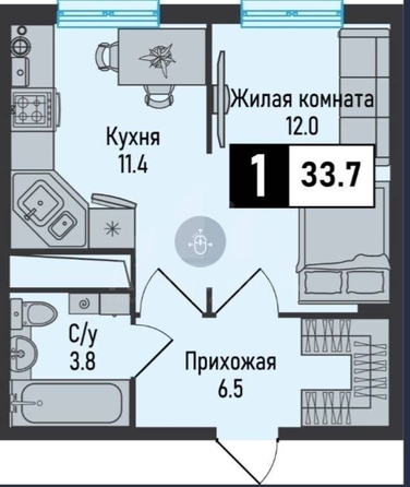 
  Продается 1-комн. квартира 33.7 м². Фото 3.