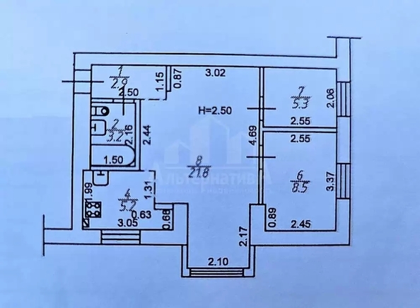 
  Продается 3-комн. квартира 50.9 м². Фото 10.