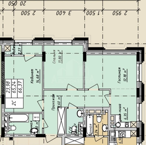 
  Продается 3-комн. квартира 66.37 м². Фото 1.