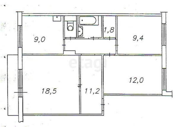 
   Продам 3-комнатную, 85 м², Калинина ул, 4

. Фото 14.