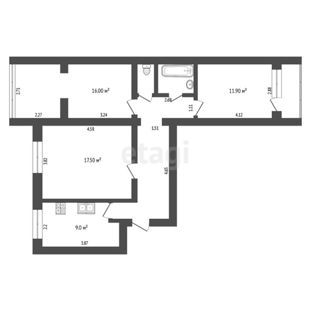 
   Продам 3-комнатную, 71.2 м², Тельмана ул, 238/1

. Фото 24.