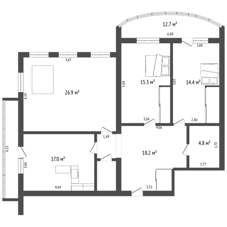 
   Продам 3-комнатную, 72 м², Павла Буравцева ул, 42

. Фото 25.