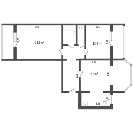 
   Продам 3-комнатную, 69 м², Чехова ул, 33

. Фото 13.