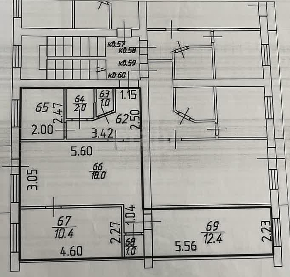 
   Продам 3-комнатную, 57.4 м², Мира ул, 432

. Фото 18.