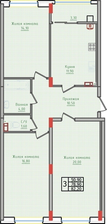 
   Продам 3-комнатную, 82.2 м², Суворов, дом 5

. Фото 2.