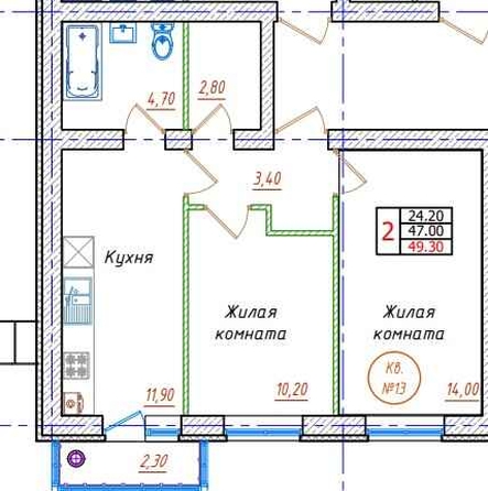 
   Продам 2-комнатную, 49.1 м², Антона Чехова ул, 42

. Фото 12.