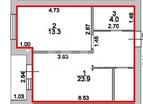 
   Продам 1-комнатную, 47 м², Замковая ул

. Фото 14.