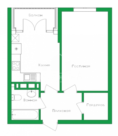 
   Продам 1-комнатную, 40.3 м², Гоголя ул

. Фото 18.