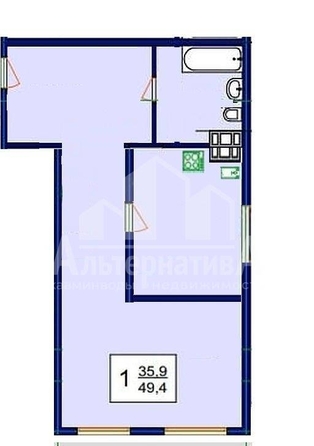 
   Продам 1-комнатную, 49.4 м², Замковая ул

. Фото 2.