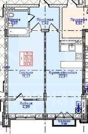 
   Продам 1-комнатную, 60.6 м², Виноградная ул

. Фото 10.