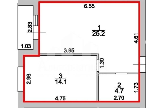 
  Продается 1-комн. квартира, 47 м², Замковая ул
. Фото 23.