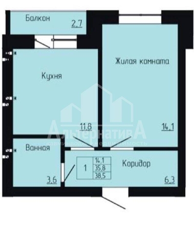 
  Продается 1-комн. квартира, 38.5 м², Орджоникидзе ул
. Фото 15.