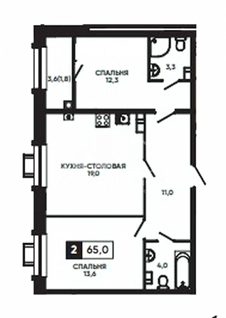 
  Продается 2-комн. квартира 65 м². Фото 15.
