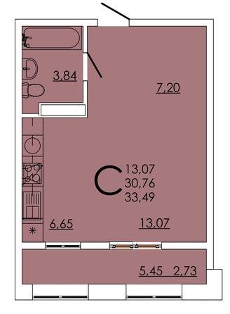 
  Продается студия 33.15 м², в ЖК Фрейм, 11Б. Фото 1.