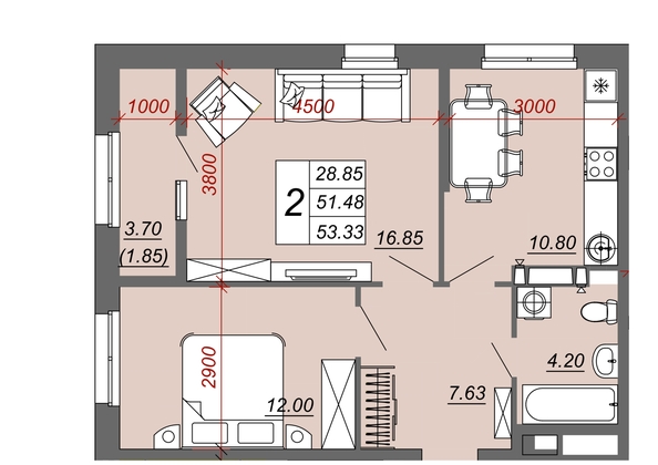 
  Продается 2-комн. квартира 61.7 м², в ЖК Фрейм, 11В. Фото 1.