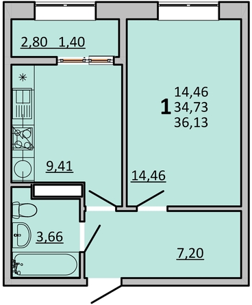 
  Продается 1-комн. квартира 35.9 м², в ЖК Фрейм, 11Б. Фото 1.