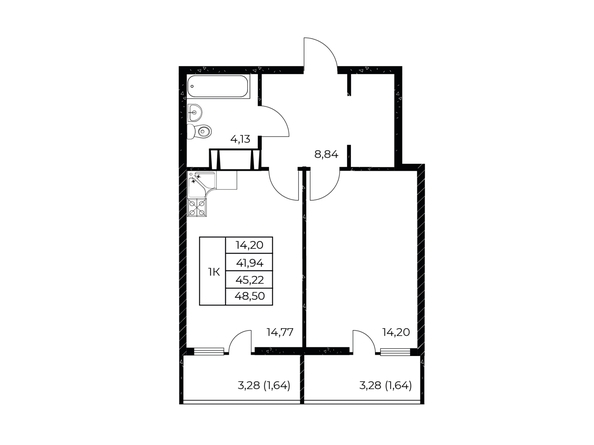 
  Продается 1-комн. квартира 48.5 м², в ЖК Звезда Столицы 2. Фото 1.