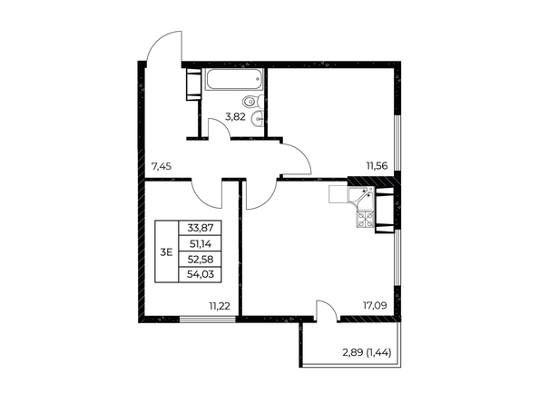 
  Продается 2-комн. квартира 54.03 м², в ЖК Звезда Столицы 2. Фото 1.
