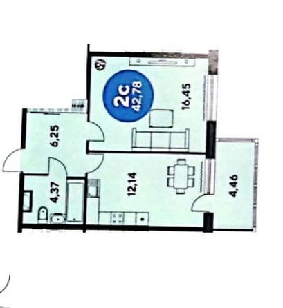 
  Продается 2-комн. квартира 45 м². Фото 2.