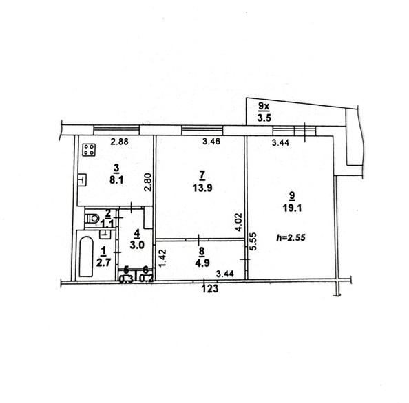 
  Продается 2-комн. квартира 53.3 м². Фото 18.