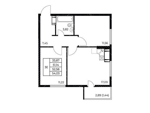 
  Продается 2-комн. квартира 54.03 м², в ЖК Звезда Столицы 2. Фото 1.